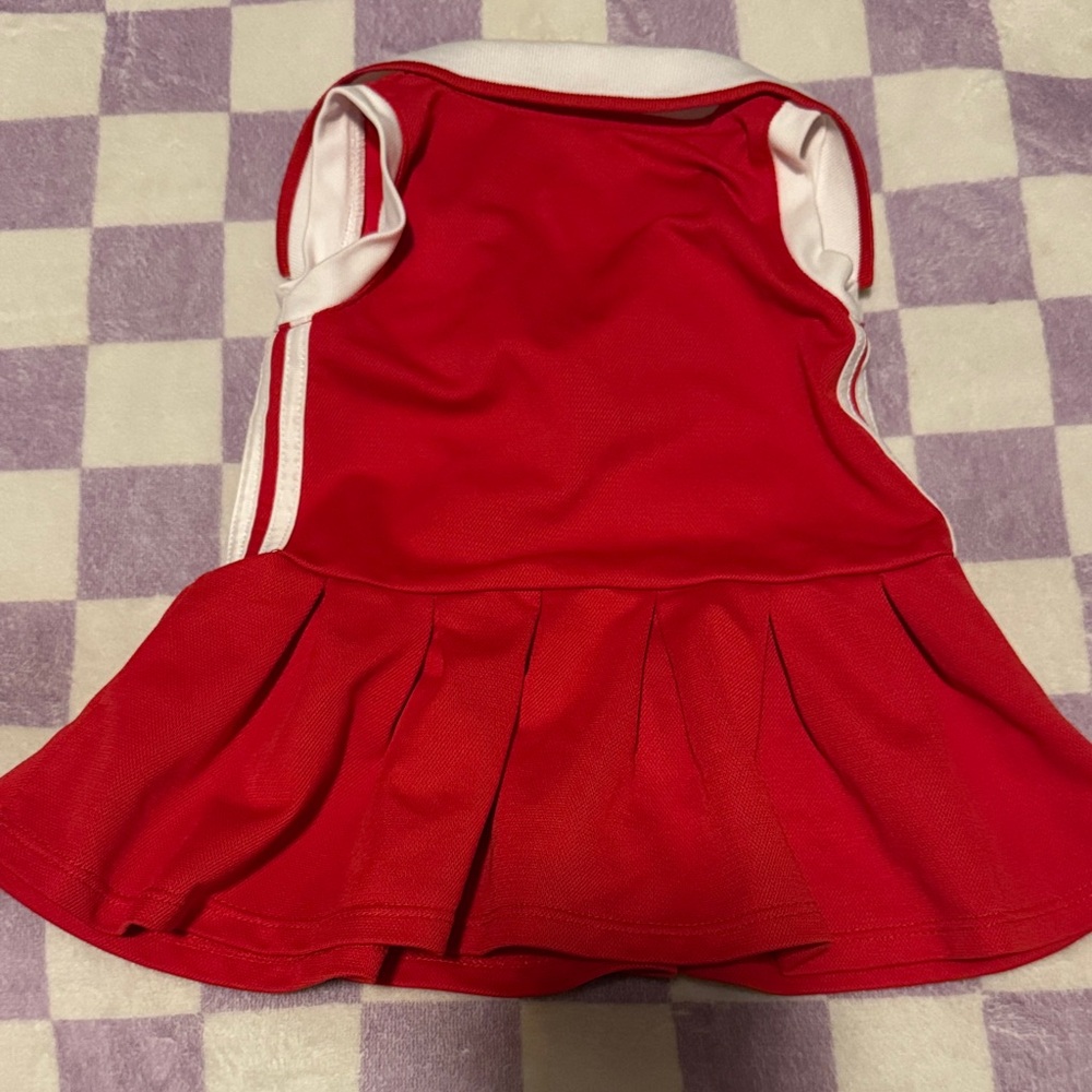 Adidas Kids Red and White Polo Dress - Picture 2 of 2